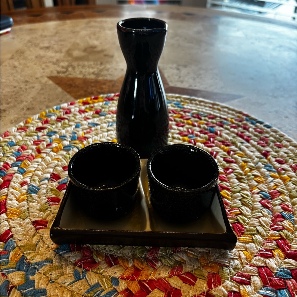 Elegant Black Sake Set